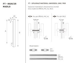 FT - MADLO kód K02K 25x25 mm UN pár WS - Bílá matná (2/4)