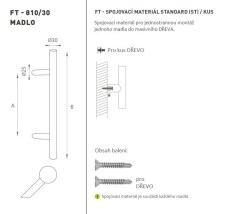 FT - MADLO kód K10 Ø 30 mm ST ks BS - Černá matná - Ø 30 mm - 210 mm - 300 mm (6/6)