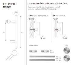 FT - MADLO kód K10 Ø 30 mm UN ks BN - Broušená nerez - Ø 30 mm - 210 mm - 300 mm (4/4)
