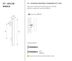 FT - MADLO kód K31 25x25 mm ST ks BN - Broušená nerez (3/3)