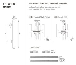 FT - MADLO kód K31 25x25 mm UN pár BN - Broušená nerez (2/4)