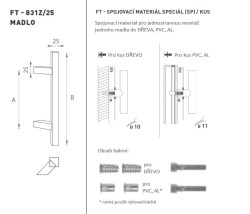FT - MADLO kód K31Z 25x25 mm SP ks BN - Broušená nerez (2/4)