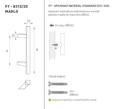 FT - MADLO kód K31Z 25x25 mm ST ks BN - Broušená nerez (2/4)