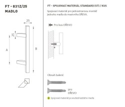 FT - MADLO kód K31Z 25x25 mm ST ks BS - Černá matná - 210 mm - 25x25 mm - 400 mm (4/4)