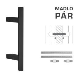 FT - MADLO kód K31Z 25x25 mm UN pár BS - Černá matná - 210 mm - 25x25 mm - 400 mm (3/4)