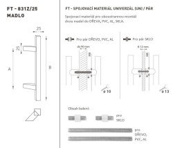 FT - MADLO kód K31Z 25x25 mm UN pár WS - Bílá matná - 210 mm - 25x25 mm - 400 mm (4/4)