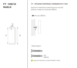 FT - MADLO kód K38 Ø 32 mm ST ks BS - Černá matná - Ø 32 mm - 350 mm - 382 mm (4/4)