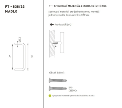 FT - MADLO kód K38 Ø 32 mm ST ks WS - Bílá matná - Ø 32 mm - 350 mm - 382 mm (4/4)