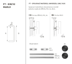 FT - MADLO kód K38 Ø 32 mm UN ks BS - Černá matná - Ø 32 mm - 350 mm - 382 mm (4/4)