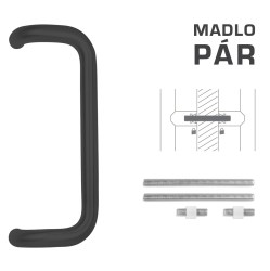 FT - MADLO kód K38 Ø 32 mm UN pár BS - Černá matná - Ø 32 mm - 350 mm - 382 mm (3/4)