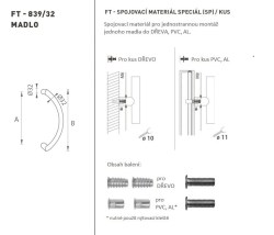 FT - MADLO kód K39 Ø 32 mm SP ks WS - Bílá matná - Ø 32 mm - 350 mm - 382 mm (4/4)