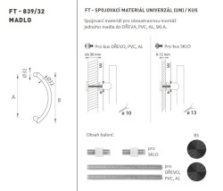 FT - MADLO kód K39 Ø 32 mm UN ks BS - Černá matná - Ø 32 mm - 350 mm - 382 mm (4/4)