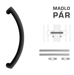 FT - MADLO kód K39 Ø 32 mm UN pár BS - Černá matná - Ø 32 mm - 350 mm - 382 mm (3/4)