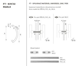 FT - MADLO kód K39 Ø 32 mm UN pár BS - Černá matná - Ø 32 mm - 350 mm - 382 mm (4/4)