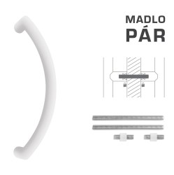 FT - MADLO kód K39 Ø 32 mm UN pár WS - Bílá matná - Ø 32 mm - 350 mm - 382 mm (3/4)
