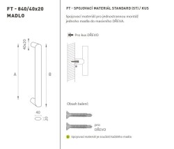 FT - MADLO kód K40 40x20 mm ST ks BN - Broušená nerez - 350 mm - 40x20 mm - 370 mm (4/4)