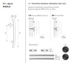 FT - MADLO kód K41C 40x10 mm UN ks BS - Černá matná - 300 mm - 40x10 mm - 500 mm (4/4)