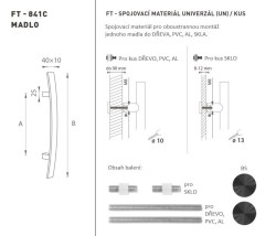 FT - MADLO kód K41C 40x10 mm UN ks BS - Černá matná (2/4)