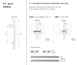 FT - MADLO kód K41C 40x10 mm UN pár BN - Broušená nerez - 300 mm - 40x10 mm - 500 mm (4/4)