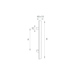 FT - MADLO kód K41S 40x10 mm ST ks BS - Černá matná - 210 mm - 40x10 mm - 400 mm (5/6)