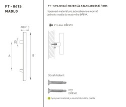 FT - MADLO kód K41S 40x10 mm ST ks BS - Černá matná - 210 mm - 40x10 mm - 400 mm (6/6)