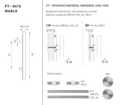 FT - MADLO kód K41S 40x10 mm UN ks BN - Broušená nerez - 210 mm - 40x10 mm - 400 mm (4/4)