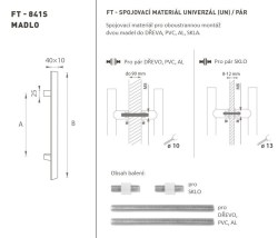 FT - MADLO kód K41S 40x10 mm UN pár WS - Bílá matná - 210 mm - 40x10 mm - 400 mm (4/4)