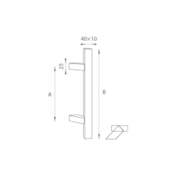 FT - MADLO kód K41Z 40x10 mm ST ks BN - Broušená nerez (2/3)