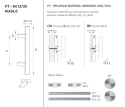 FT - MADLO kód K41Z 40x10 mm UN ks BN - Broušená nerez (2/2)