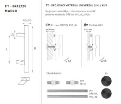 FT - MADLO kód K41Z 40x10 mm UN ks BS - Černá matná (2/2)