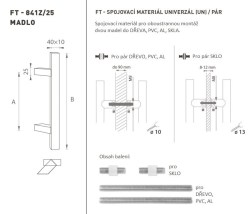 FT - MADLO kód K41Z 40x10 mm UN pár WS - Bílá matná (2/2)