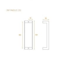 JNF - IN.07.152 - MADLO BN - Broušená nerez - 400 mm - délka madla 430 mm - na dřevo, plast, hliník (pár) (4/4)