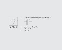 JNF - Panikový zámek IN.20.601.R - oválný BN - Broušená nerez (3/6)