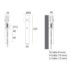 JNF - PS CHARRIOT 1700 SYSTÉM NA SKLO IN.15.900.N BS - Černá matná (7/8)