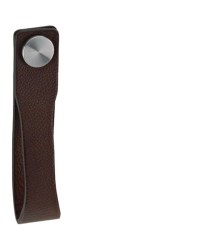 JNF - SR.00.001.B - dveřní ÚCHYTKA BN/BRL - Broušená nerez / hnědá kůže (3/4)