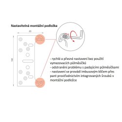 KZ - Nastavitelná montážní podložka k závěsu K5080 Bílý pozink (3/6)