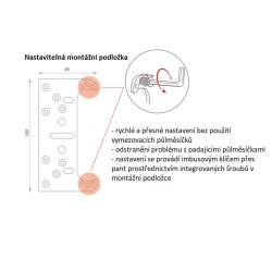 KZ - Nastavitelná montážní podložka k závěsu K5080 Bílý pozink (6/6)