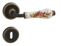 LI - DALIA 665 - R BM/SP/HK - Bronz matný / smetanový porcelán / hnědý květ
