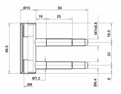 LR - 11.87.668.0 Spodní závěs do dřevěné zárubně (vertik.) Niklový komaxit (2/4)
