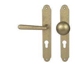 MP - ALT WIEN NAT - Natural mosaz nelakovaná - PZ otvor pro vložku - 72 mm - koule/klika pravá (7/8)
