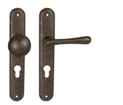 MP - ELEGANT OBA - Antik bronz - PZ otvor pro vložku - 90 mm - koule/klika levá (6/7)