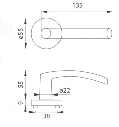 MP - ESSO - R BS - Černá matná - klika/klika - rozety WC (8/8)