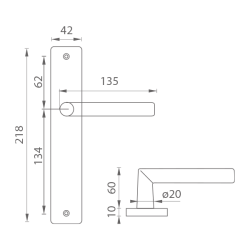 MP - FAVORIT - SH BN - Broušená nerez - BB otvor pro klíč - 72 mm - klika/klika (8/9)