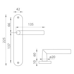 MP - FAVORIT - SO BS - Černá matná - PZ otvor pro vložku - klika/klika - 90 mm (7/8)