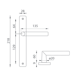 MP - FAVORIT - USH BN - Broušená nerez - BB otvor pro klíč - 90 mm - klika/klika (7/7)