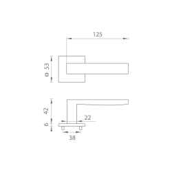 MP - HOLLY - HR SQ6 BS - Černá matná - rozety WC - klika/klika (8/8)