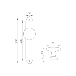MP - KOULE ALT WIEN OBA - Antik bronz - PZ otvor pro vložku - 72 mm - koule pevná ks (3/3)