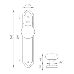 MP - KOULE PEVNÁ LEONTINA - SO OBA - Antik bronz - PZ otvor pro vložku - 72 mm - koule pevná ks (3/3)