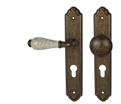 MP - LEONTINA - SO OBA - Antik bronz - PZ otvor pro vložku - 90 mm - koule/klika pravá (7/8)
