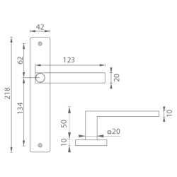 MP - QUADRA - SH BS - Černá matná - PZ otvor pro vložku - 72 mm - madlo/klika levá (8/9)